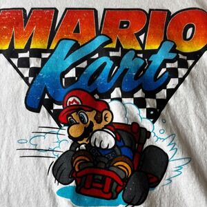 Mario Kart T-Shirt White Graphic Tee 3XL 3XG 3TG Nintendo Super Mario Bros